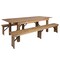 Flash Furniture Rectangle Antique Farm Table , 40"; 96" W 30"; 17-3/4" H, Wood XA-FARM-4-GG - alternate 2